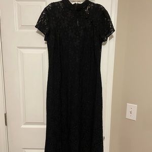 Black lace qipao style dress